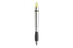 Highlighter- and ball pen, silver Silver,yellow