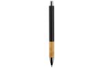 Metal pen with wooden grip Black