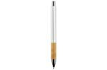 Metal pen with wooden grip Silver