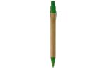 Bamboo pen with plastic leafclip Dark green