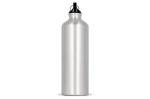 Water bottle aluminum with carabiner 750ml Silver