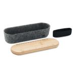 MILE RPET felt pencil case with lid Timber