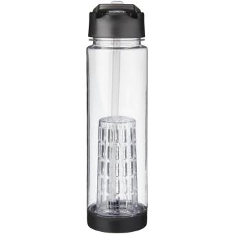 Tutti frutti 740 ml Tritan™ Sportflasche mit Infuser Transparent schwarz