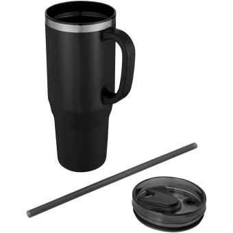 Melbourne 1200 ml RCS certified insulated tumbler with straw Black