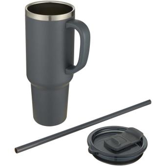 Sydney 1200 ml double wall RCS certified copper vacuum insulated tumbler with straw Convoy grey