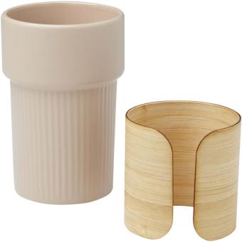 Fika 340 ml tumbler with bamboo sleeve Oatmeal