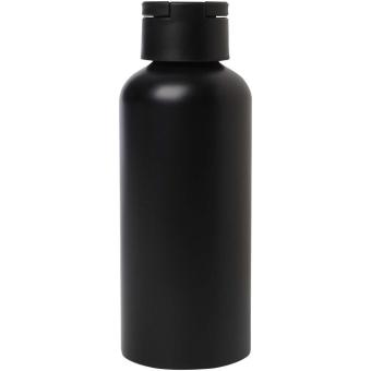 Trinity 600 ml RCS-zertifizierte Wasserflasche aus recyceltem Aluminium mit RPET-Deckel Schwarz