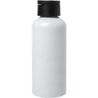 Trinity 600 ml RCS-zertifizierte Wasserflasche aus recyceltem Aluminium mit RPET-Deckel Weiß