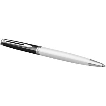 Hemisphere colour blocking ballpoint pen with palladium trim White/black