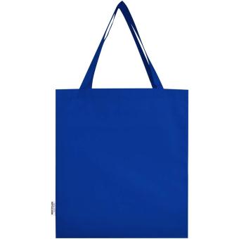 Madras 140 g/m² GRS recycled cotton gusset tote bag Dark blue