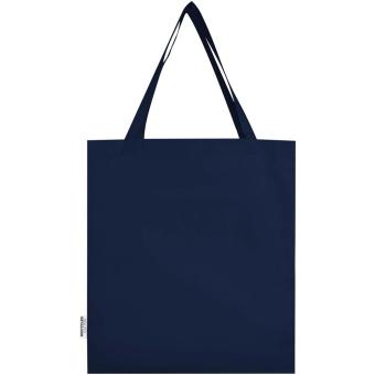 Madras 140 g/m² GRS recycled cotton gusset tote bag Navy