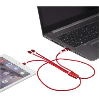 Versatile 5-1 recycled aluminium charging cable Red