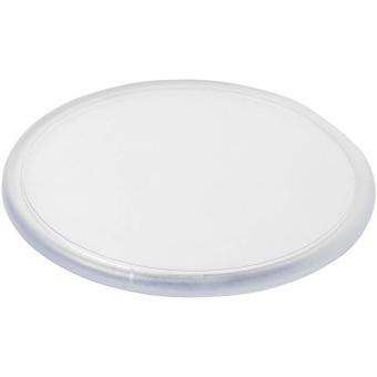 Ellison round plastic coaster with paper insert Transparent