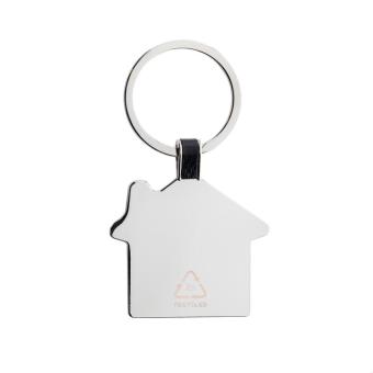 XD Collection RCS recycled zinc alloy house keyring Silver