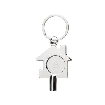 XD Collection RCS recycled zinc alloy 3 in 1 keychain Silver