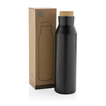 XD Collection Gaia RCS certified recycled stainless steel vacuum bottle Black