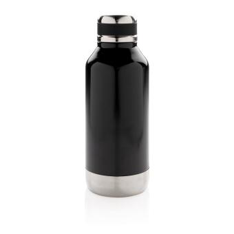 XD Collection Leak proof vacuum bottle with logo plate Black