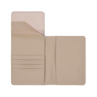 VINGA Baltimore RCS recycelte Polyester-RFID-Reisepasshülle Beige