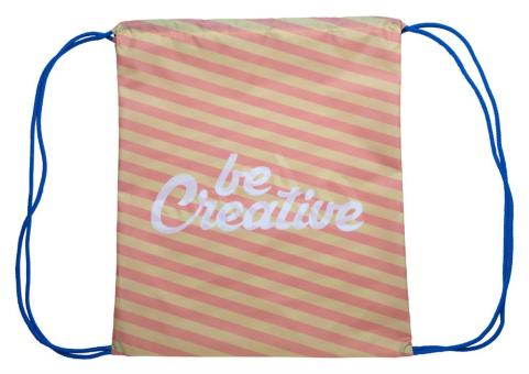 CreaDraw custom drawstring bag Blue/white