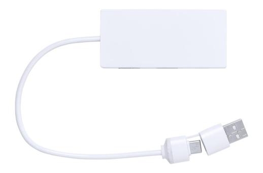 Hevan transparent USB hub White