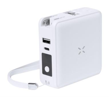 Joks Reiseadapter mit Powerbank Weiß