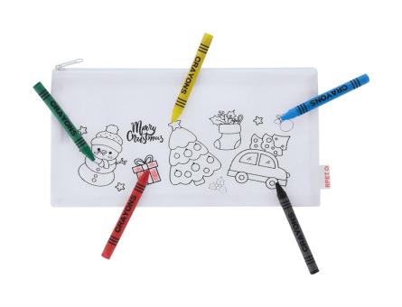 Flemenk colouring Christmas pencil case White