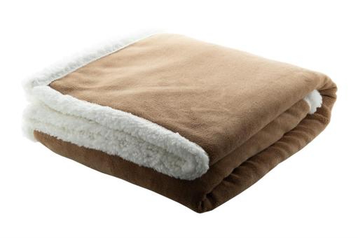 Sammia coral fleece blanket Brown/white