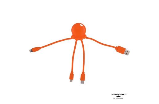 2087 | Xoopar Eco Octopus Charging cable Orange