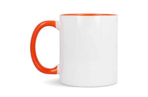 Mug subli Oslo colored inside & handle 300ml Orange/white