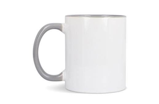 Mug subli Oslo colored inside & handle 300ml White/grey