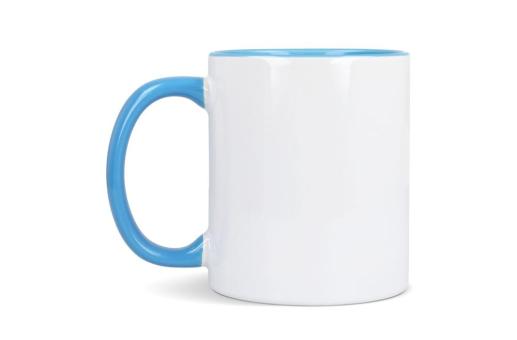 Mug subli Oslo colored inside & handle 300ml, lightblue Lightblue, offwhite