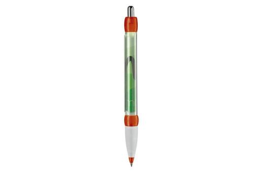 Banner-pen, grip transparent Transparent red