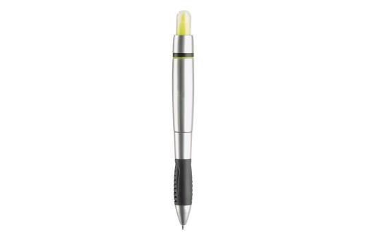 Highlighter- and ball pen, silver Silver,yellow