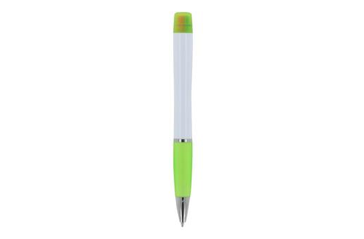 Ball pen Hawaii with tri-colour highlighter White/green