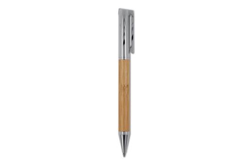 Metal ball pen and rollerball set bamboo in gift box Timber