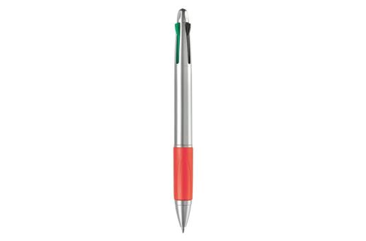 Ball pen 4 colours Silver/red