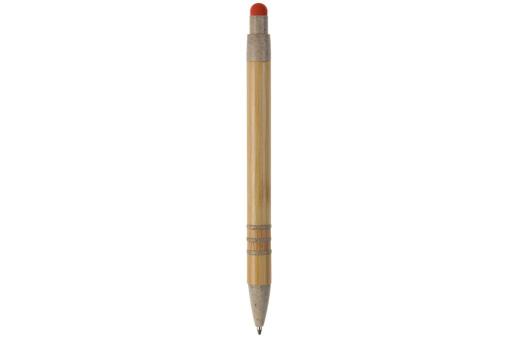 Ball pen bamboo and wheatstraw with stylus Orange