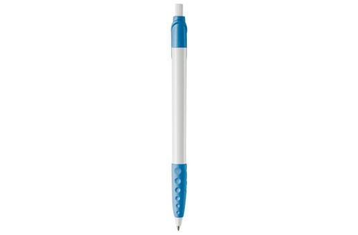 Cosmo ball pen rubber grip HC, lightblue Lightblue, offwhite