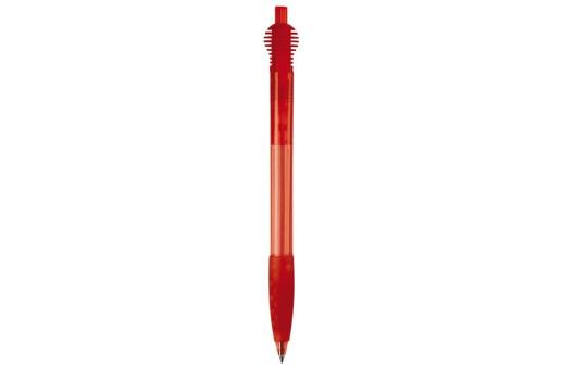 Cosmo ball pen transparent rubber round clip Transparent red