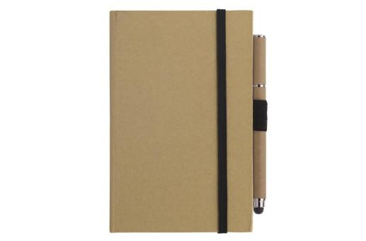 Karton Notizbuch A6 + Stift Braun