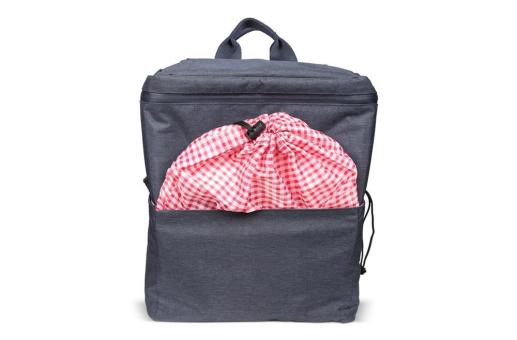 Picknick-Doppel-Fahrradtasche aus R-PET-Material Dunkelblau