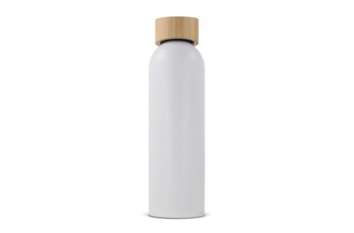 Water bottle with bamboo lid 600ml White