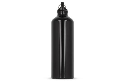 Water bottle aluminum with carabiner 750ml Black