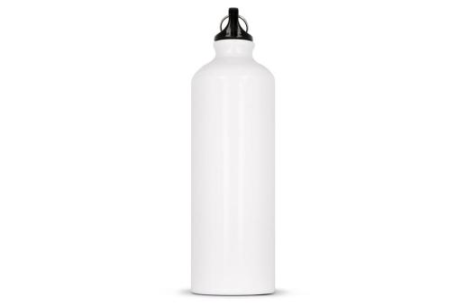 Aluminium Wasserflasche mit Karabiner 750ml Weiß