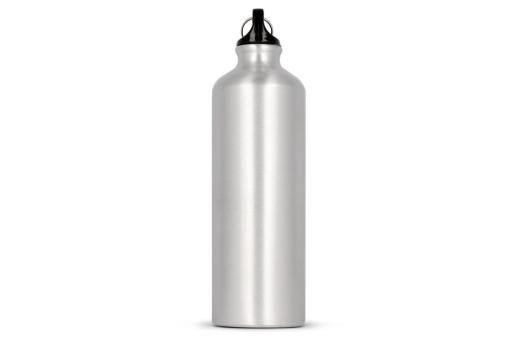 Water bottle aluminum with carabiner 750ml Silver