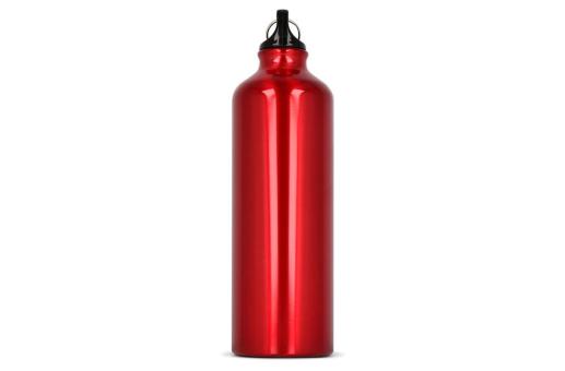 Water bottle aluminum with carabiner 750ml Dark red