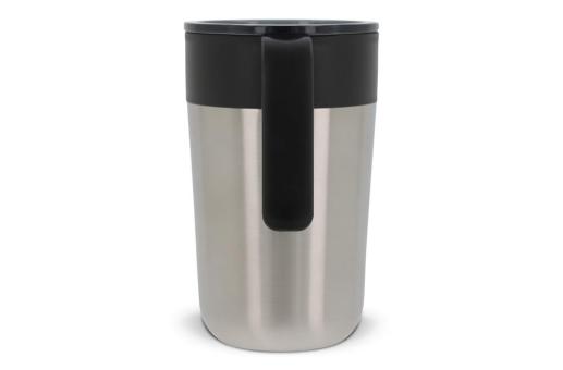 Double walled coffee mug 400ml Silver