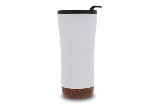 Double walled tumbler cork base 480ml White