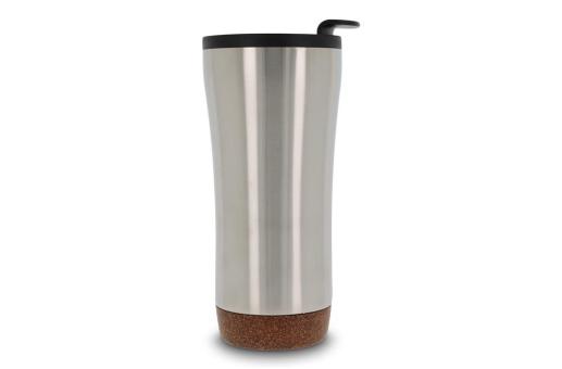 Doppelwandiger Becher mit einem Korkboden 480ml Silber