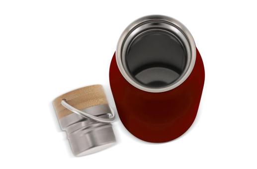 Thermo bottle with bamboo lid 500ml Dark red